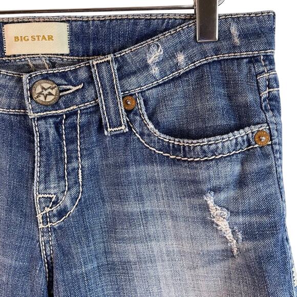 Big Star Distressed Denim Bermuda Shorts Size 27 - Picture 3 of 12